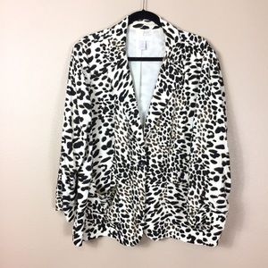 Chico’s Leopard one button blazer jacket